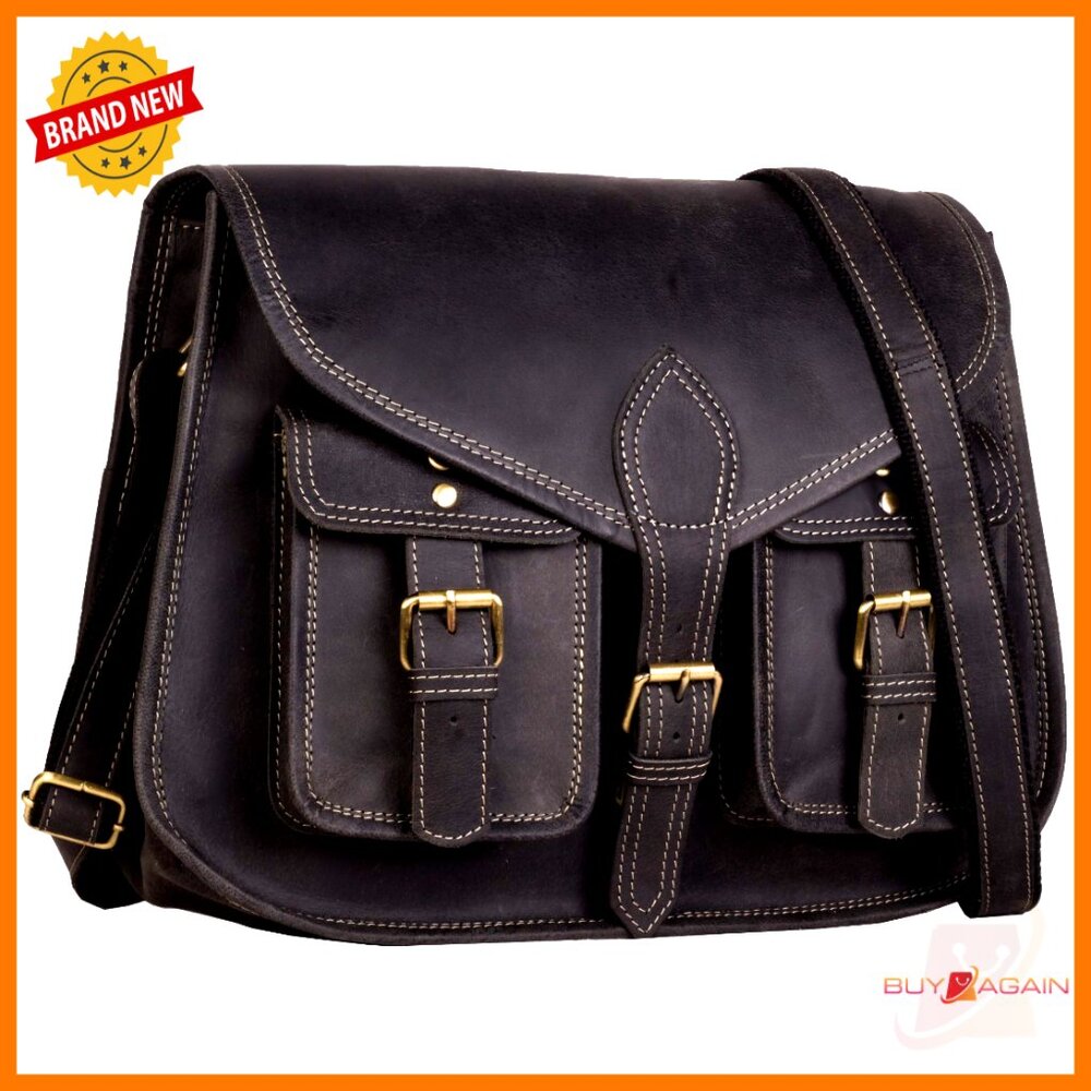 14 Inch Genuine Leather Tote Crossbody Shoulder Bag Women Travel Purse
